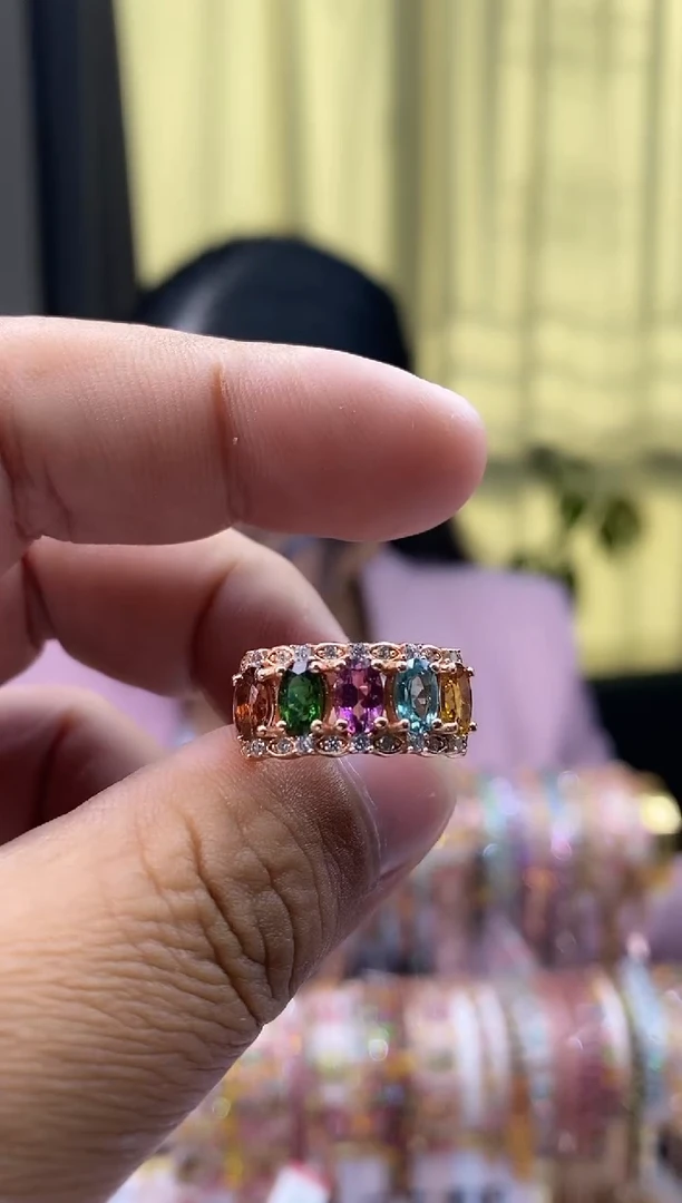 【闪购商品】碧玺戒指银S925镶嵌54543453453