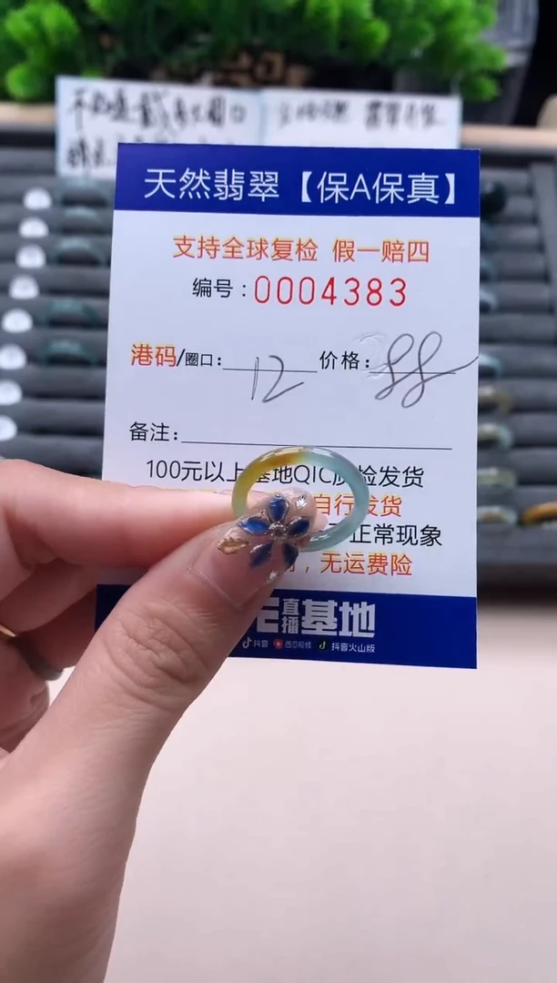 未镶嵌戒指翡翠4383