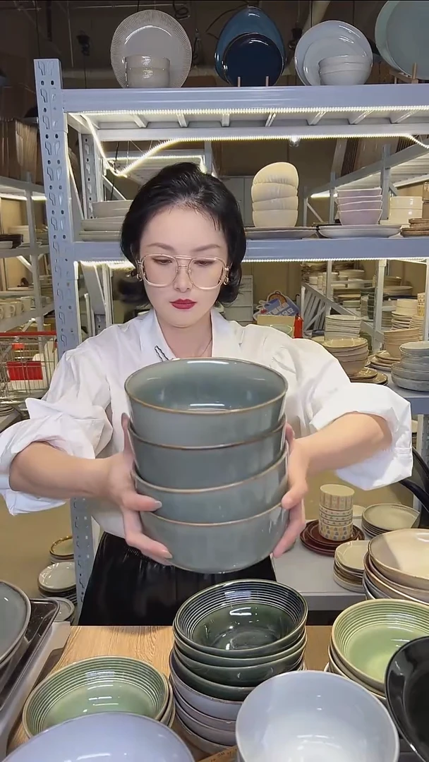 瓷200外贸尾货高温釉下彩陶瓷餐具默认微瑕