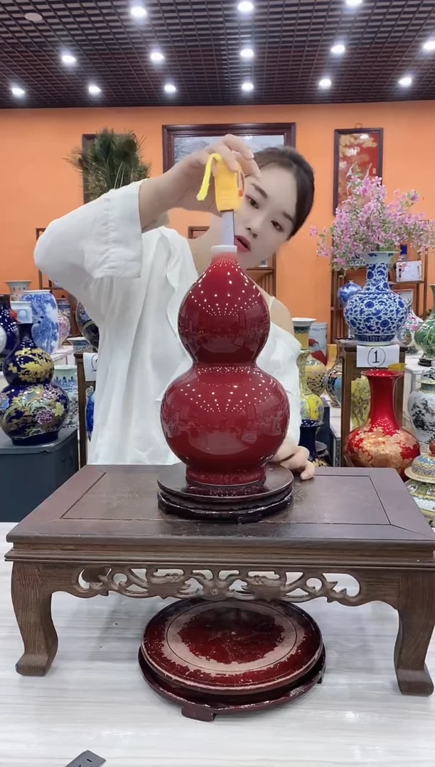 摆件郎红高30CM葫芦+旋转底座