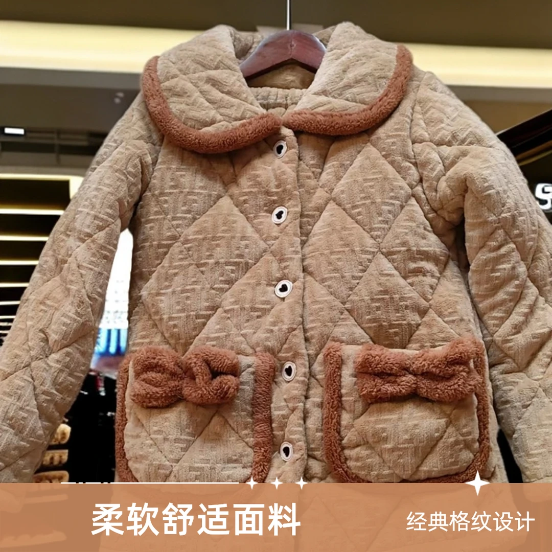 工厂青仓夹棉睡衣女加厚柔软加绒完美主义者勿拍