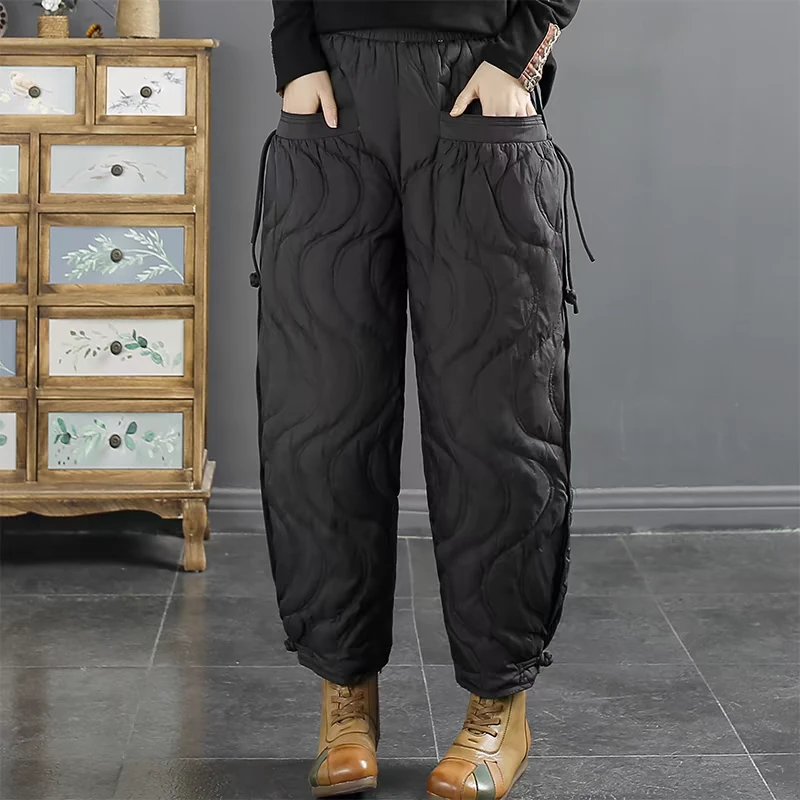 洋气新款 云朵花鸭绒裤长版