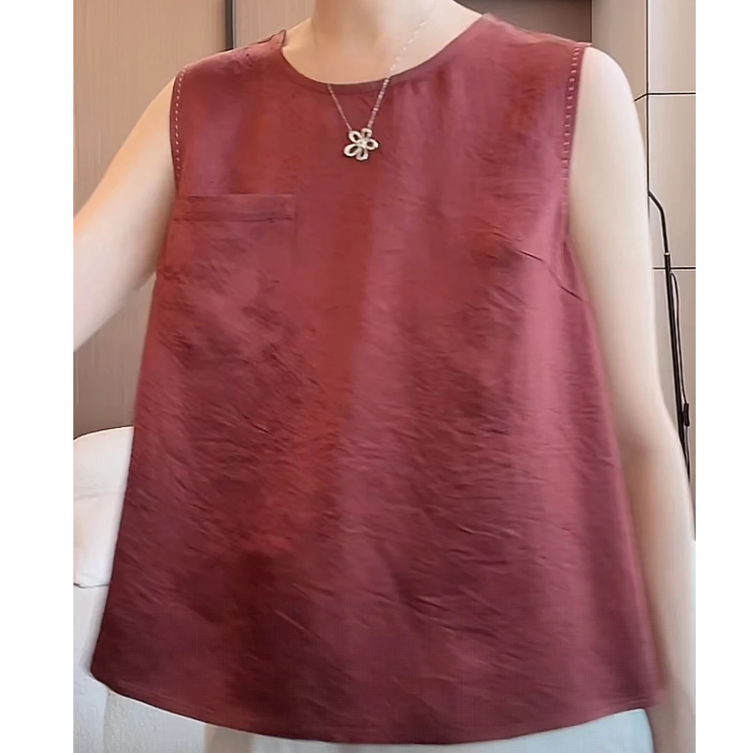 设计感时尚宽松气质无袖小衫女2025夏季新款女士休闲百搭通勤上衣