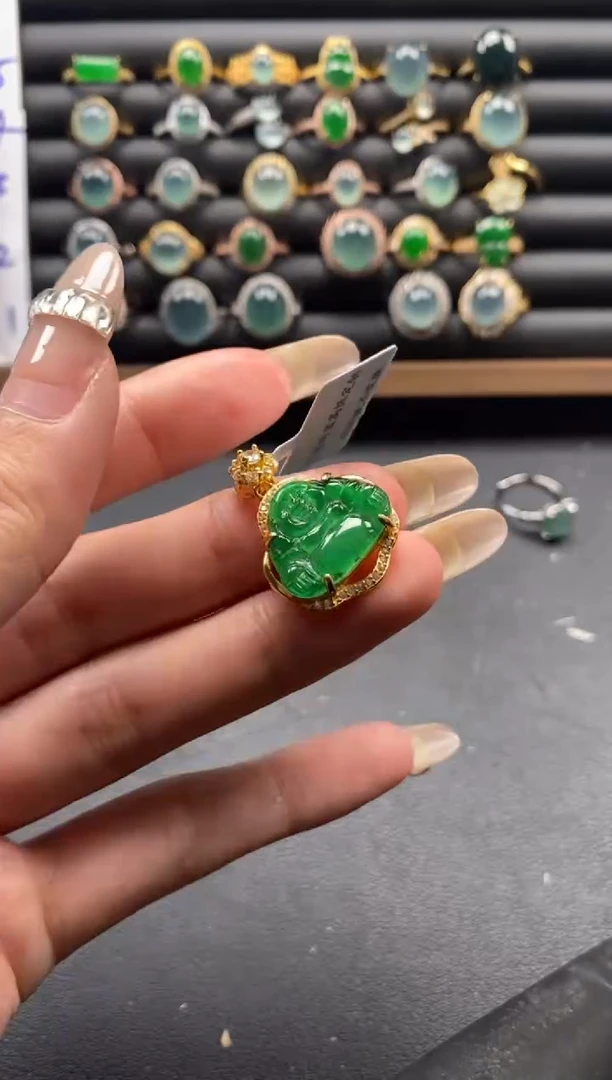 银S925镶嵌戒指翡翠51511