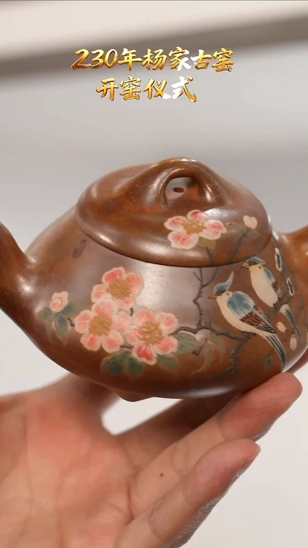 茶壶紫砂YJY64汉棠石瓢红金砂柴烧200cc