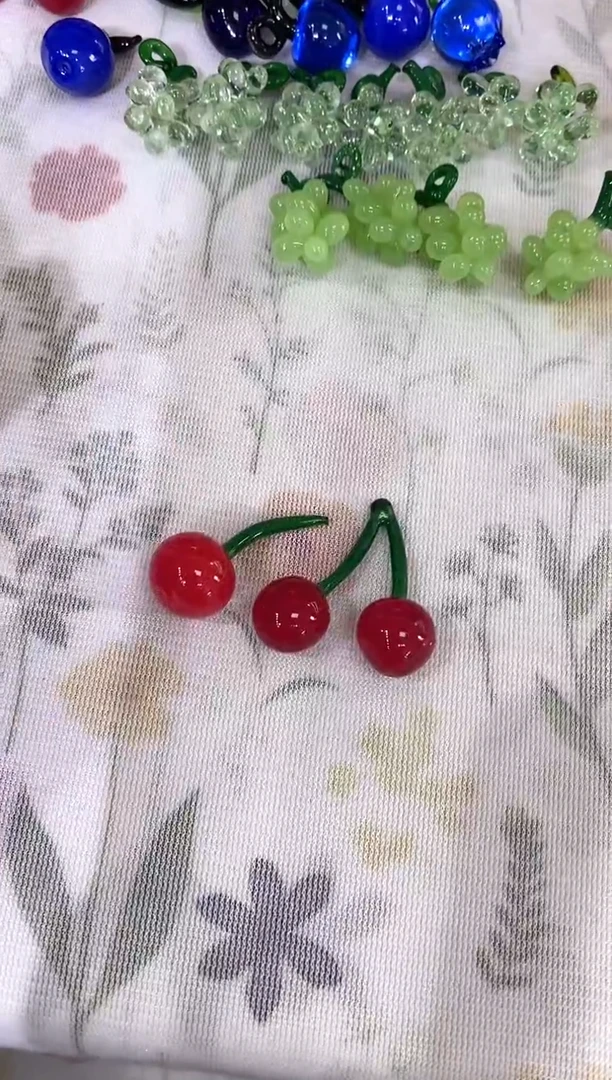 琉璃手工艺品2个樱桃