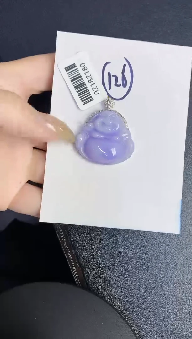 翡翠18K金镶嵌颈饰缅甸天然翡翠A货
