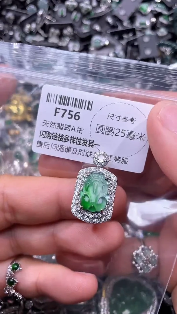 翡翠未镶嵌颈饰F756吊坠