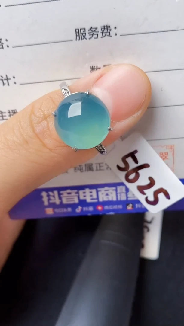 翡翠戒指银S925镶嵌222222