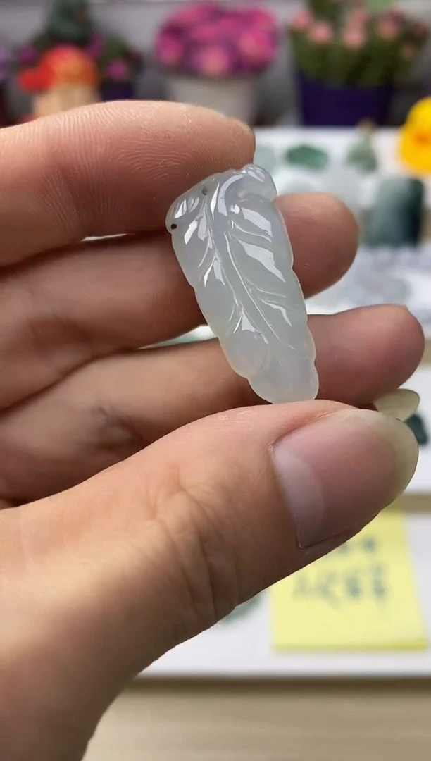 颈饰未镶嵌翡翠11天然缅甸翡翠A货随型叶子