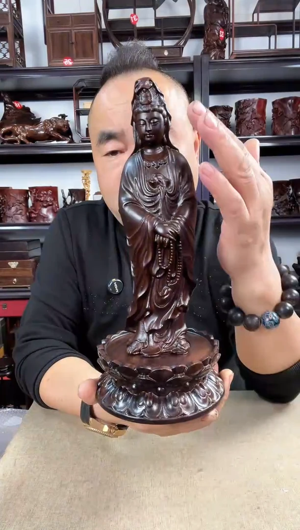 木老李红木工艺品莲花+观音