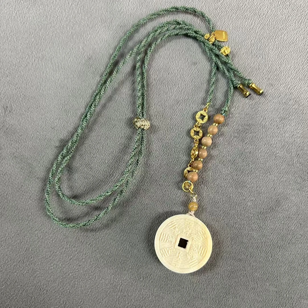 猛犸牙山鬼花钱毛衣链