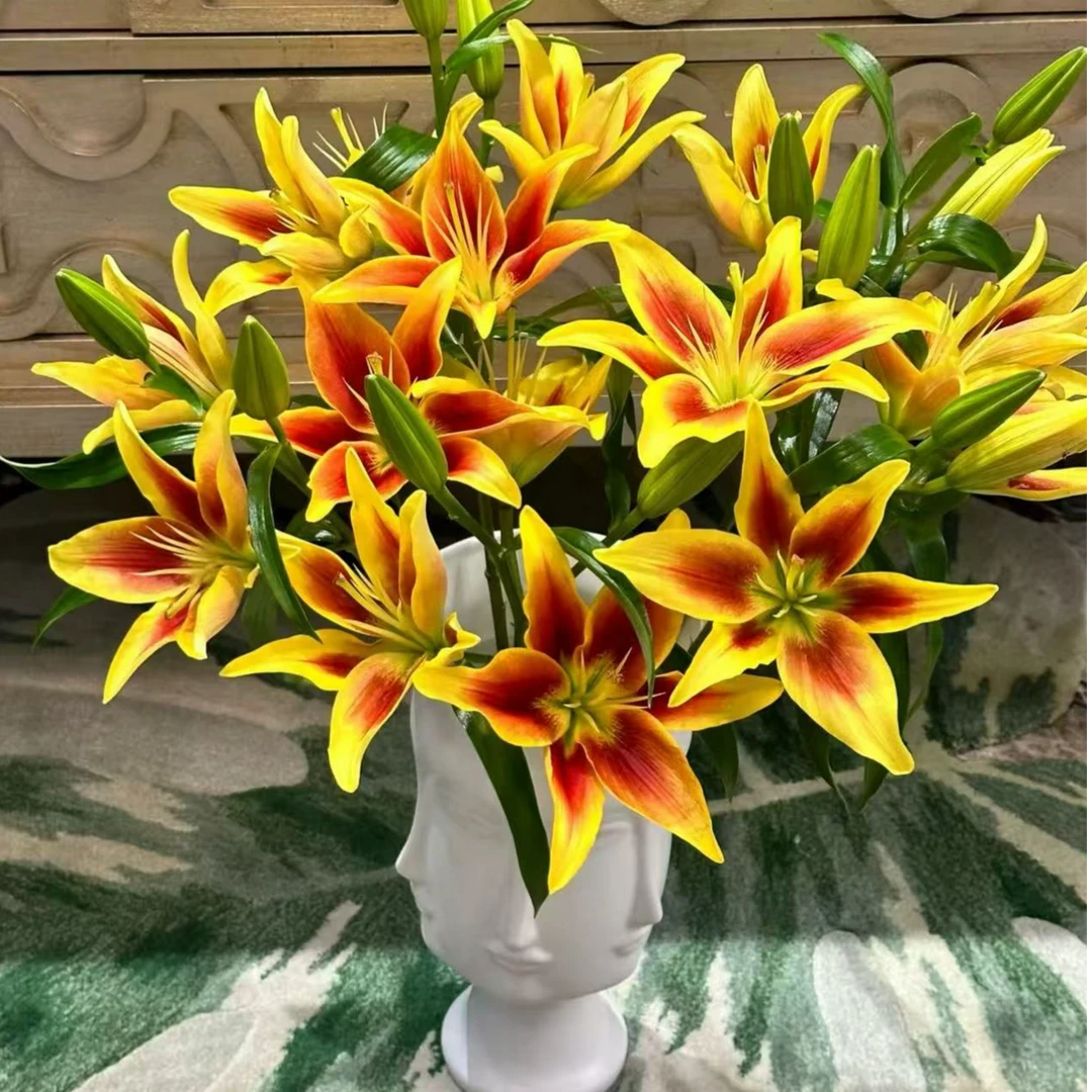 【小阿阮】#皇冠#重瓣金红色亚洲百合无香味家庭鲜花装饰 顺丰直发