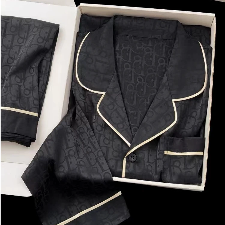 男士冰雪丝长袖睡衣套装春季休闲可外穿家居服两件套