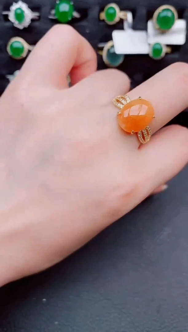 翡翠戒指银S925镶嵌天然a货翡翠219