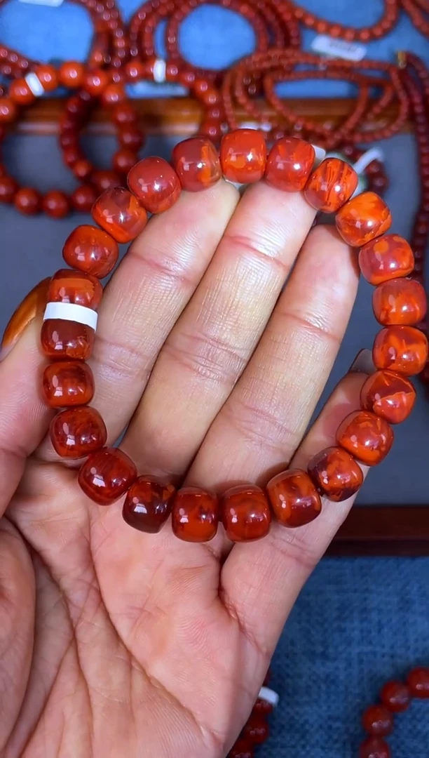 未镶嵌手串南红玛瑙N59凉山瓦西料原矿牛血妖火焰单圈