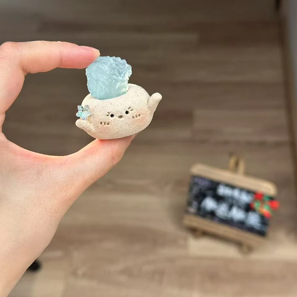 水晶小豆丁可爱海宝原石