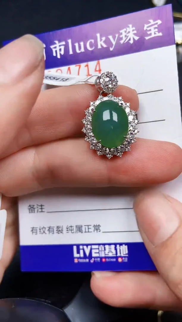翡翠银S925镶嵌颈饰4714