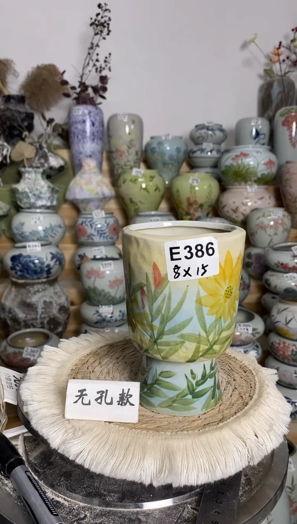 瓷韵花盆 手工制品 完美主义者慎拍 E386