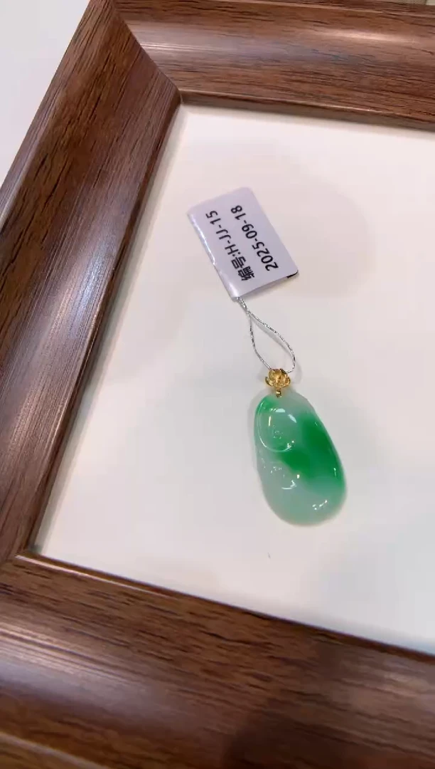颈饰18K金镶嵌翡翠如意