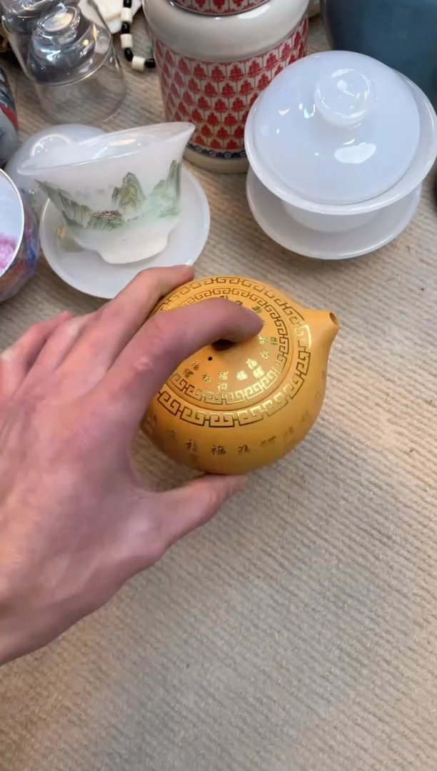 【闪购商品】瓷片@@@@@@@@@@@@黄金段泥百福壶