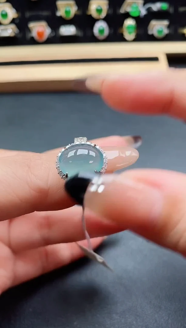 银S925镶嵌戒指翡翠212