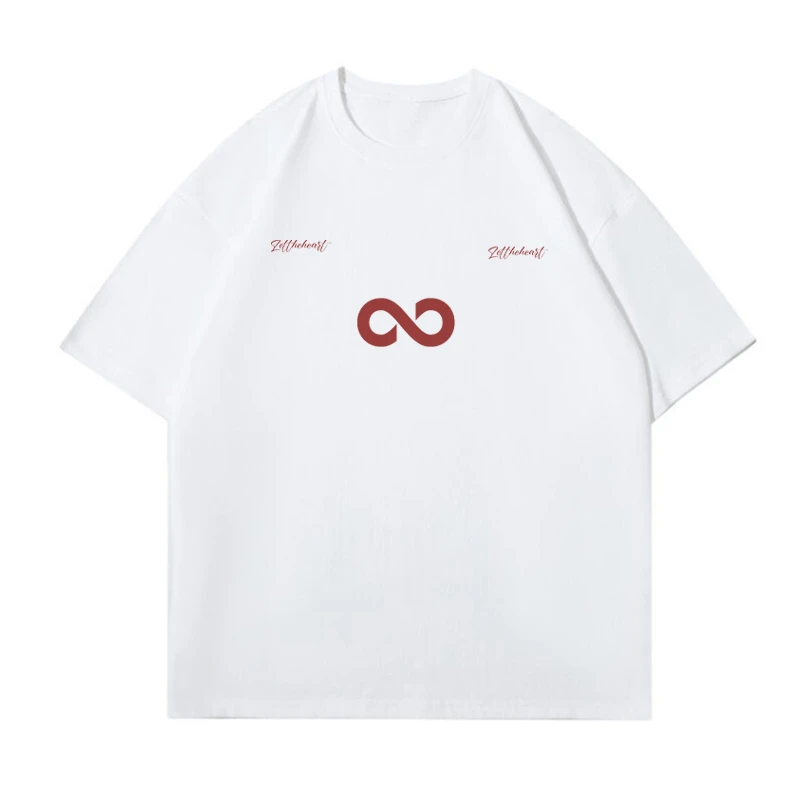 夏季重磅纯棉短袖男美式潮牌百搭印花T恤白色休闲宽松ins圆领上衣