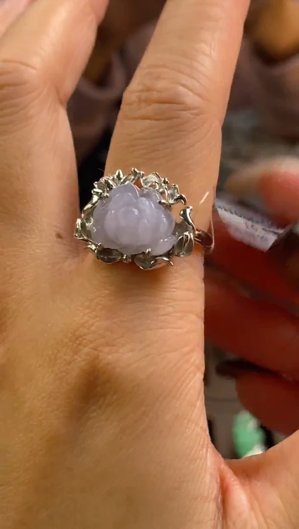 颈饰银S925镶嵌翡翠净货16957