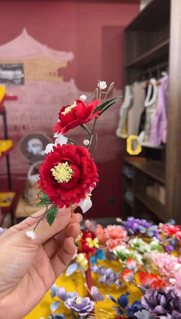 【闪购商品】刺绣非遗绒花（发饰）