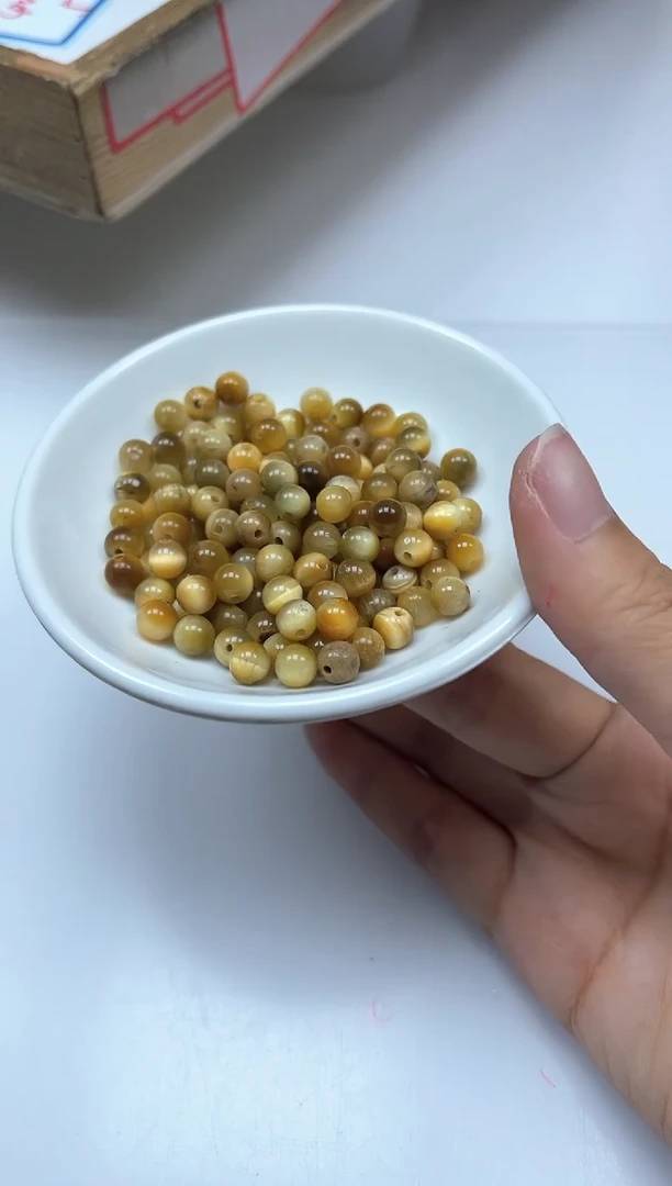 玛瑙/玉髓散珠未镶嵌B2217黄 虎 眼6mm30颗12元