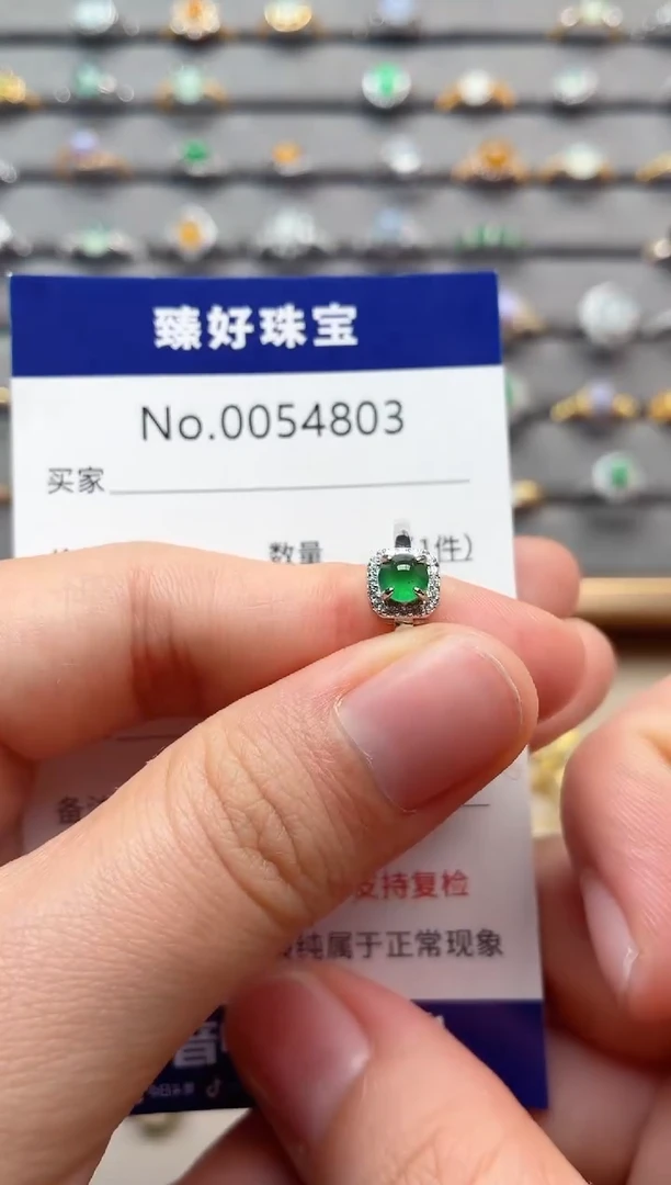 银S925镶嵌戒指翡翠1