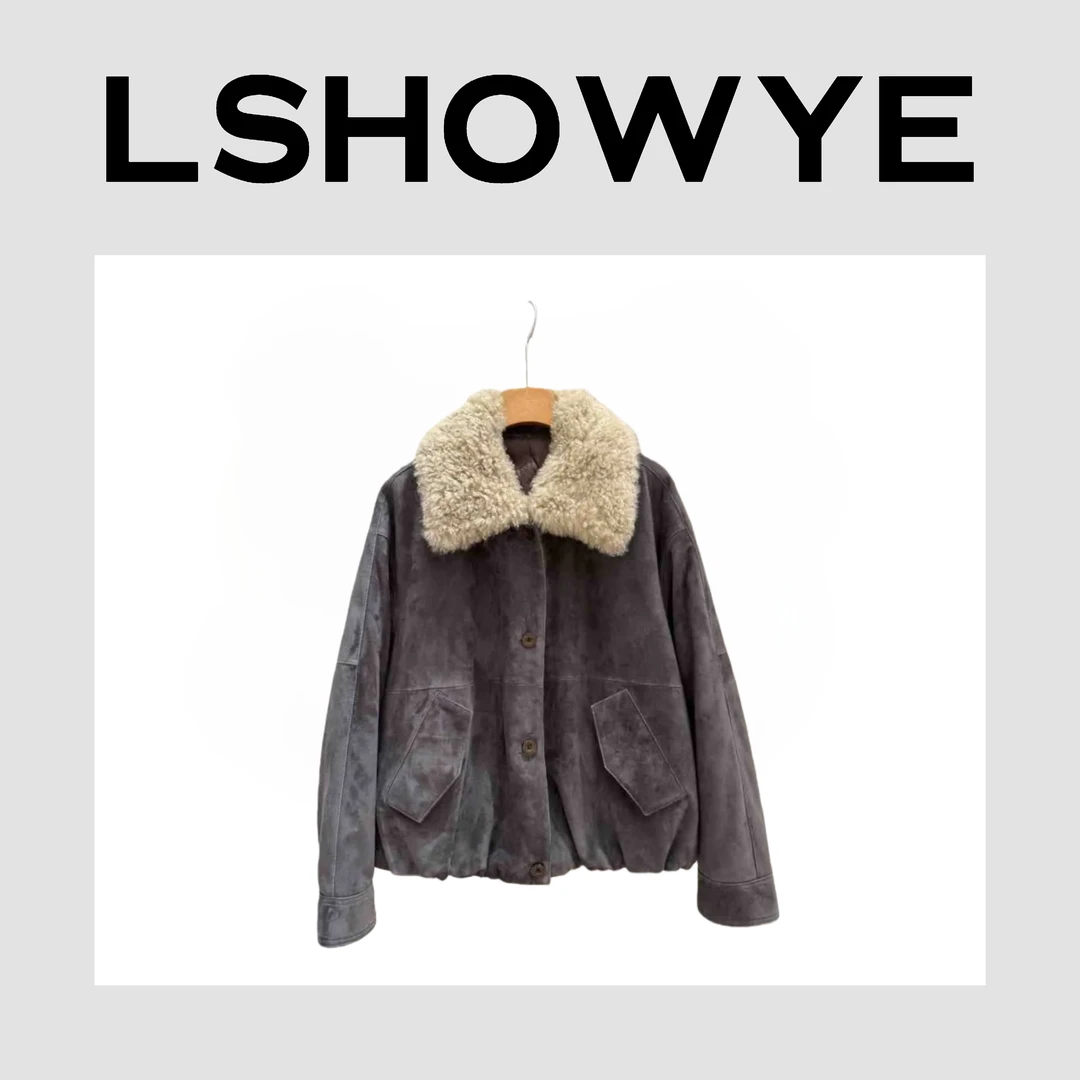 LSHOWYE｜毛领鹅绒皮外套28745