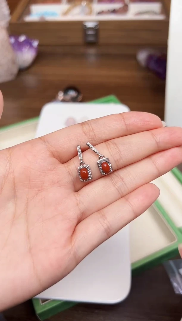 合金南红玛瑙耳饰悦3184 多样性发一件