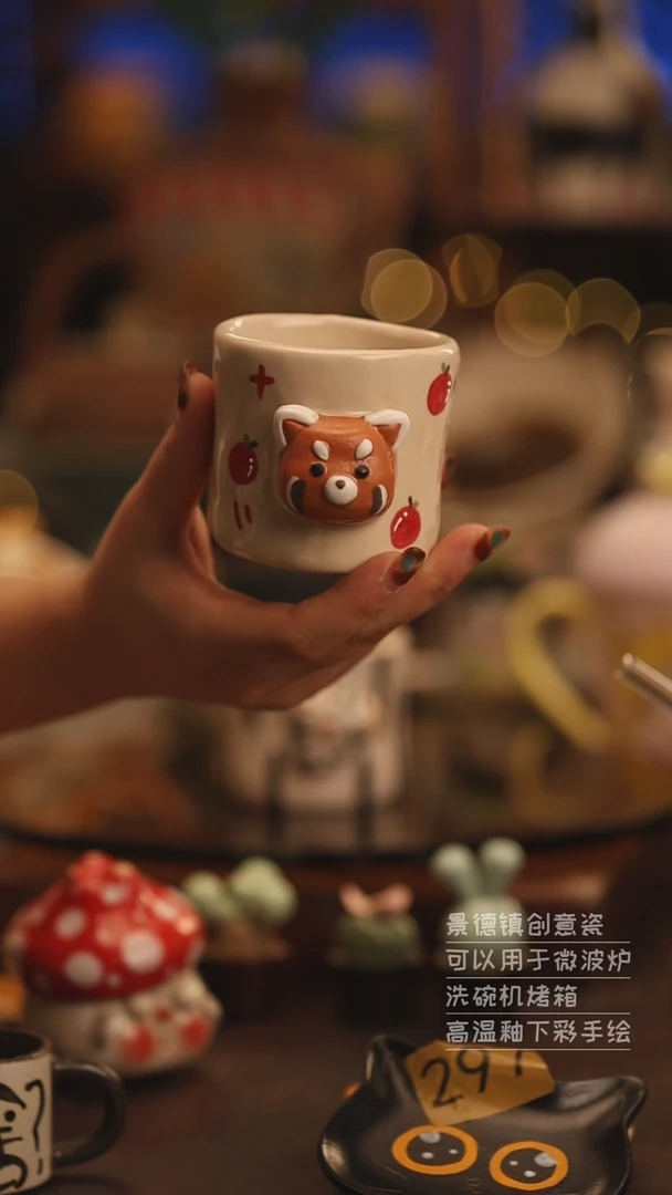 陶瓷景德镇可爱陶瓷釉下彩绘设计师款