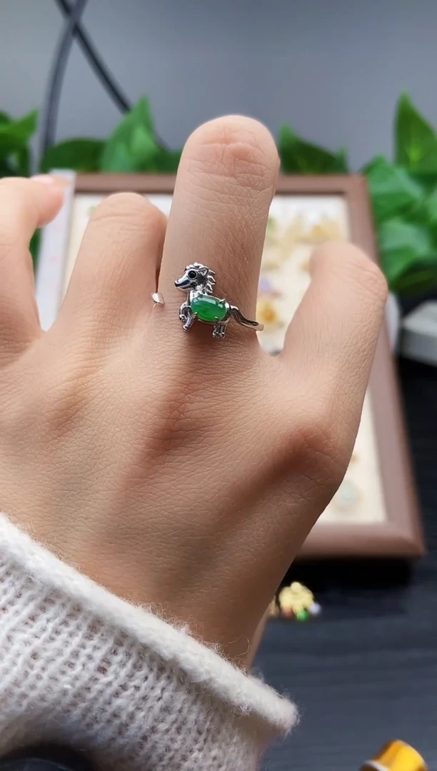 银S925镶嵌戒指翡翠12