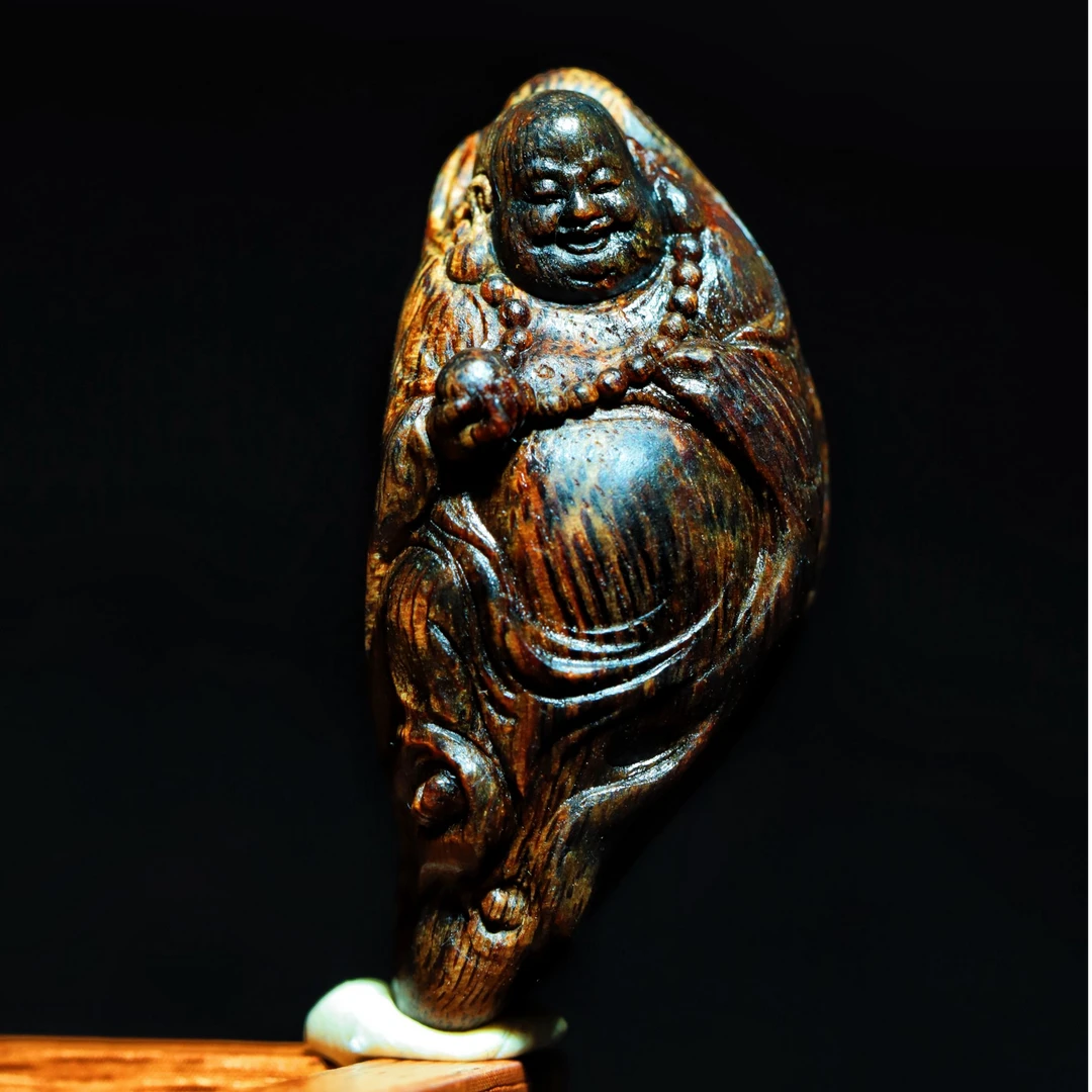 【觅香阁】正区奇楠老料弥勒佛挂坠5g