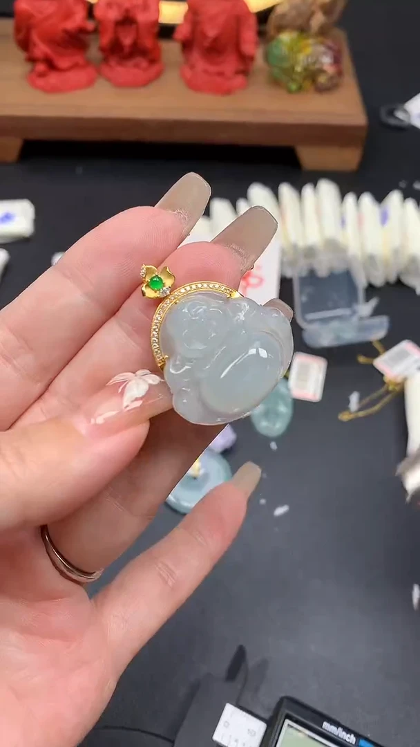 【闪购商品】翡翠吊坠(不含链)18K金镶嵌MS153003