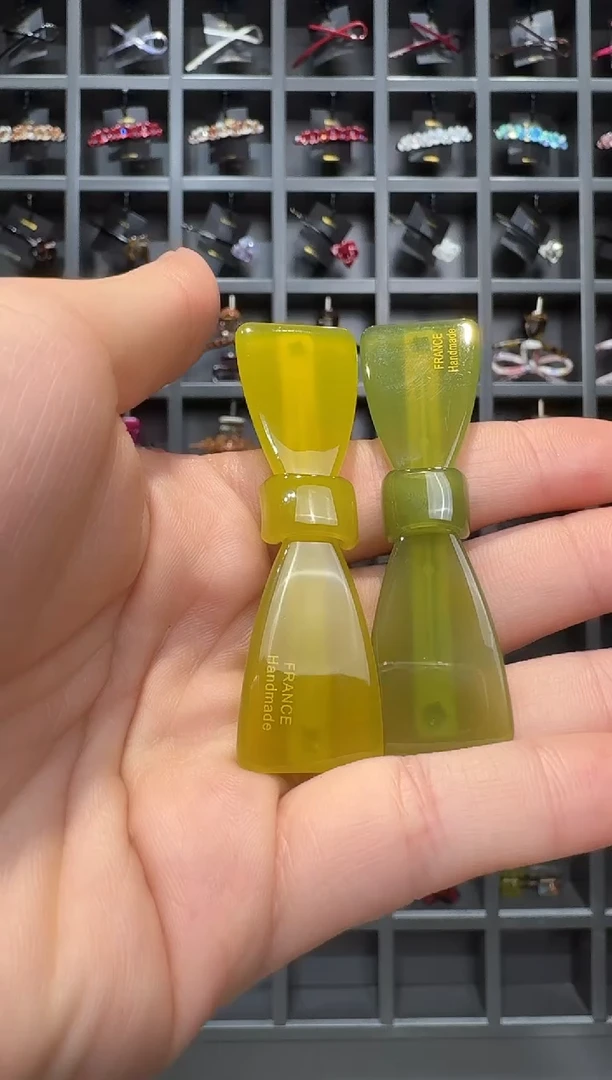 醋酸非金属韩国醋酸品牌发饰6.3cm蝴蝶结甜美弹簧边夹一对