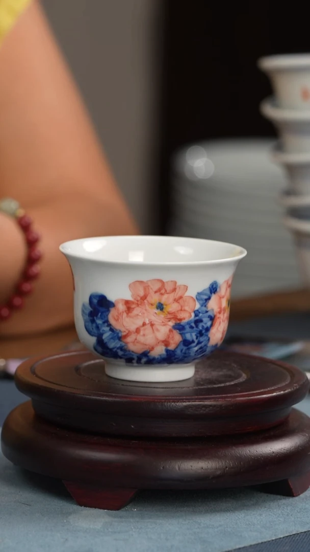 杯子姚贵琥 青花加彩