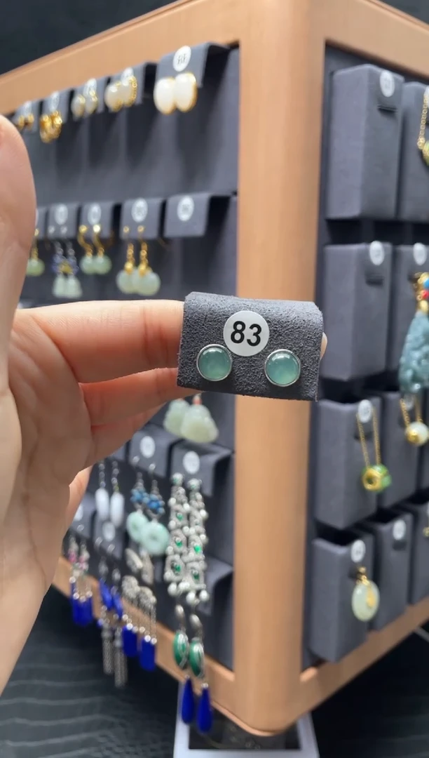 【闪购商品】翡翠耳饰银S925镶嵌0083