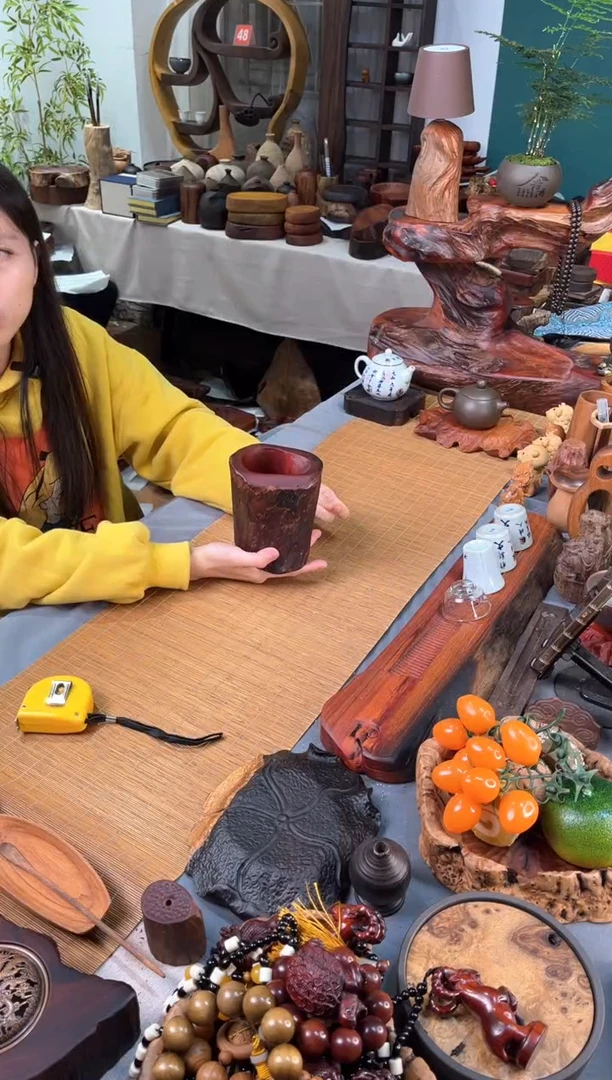 缅甸花梨木随形笔筒10.5-8-12