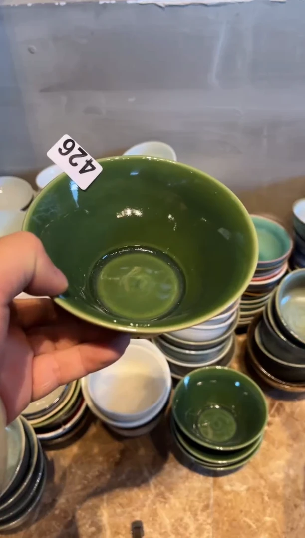 【闪购商品】瓷片426  绿色小斗碗1个
