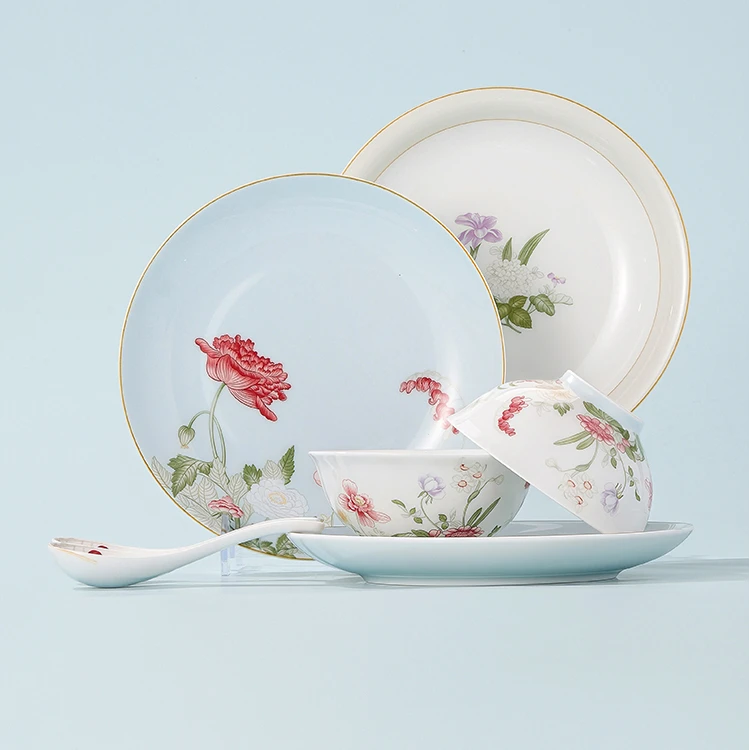 【陶溪川】景德镇陶瓷中国色国色可餐满庭芳碗盘餐具套组