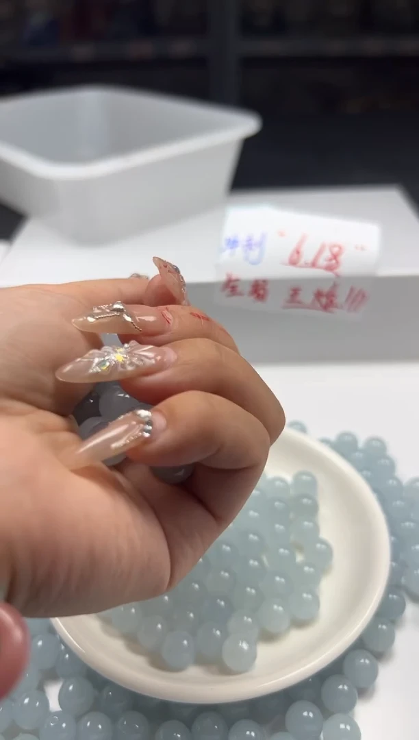 玛瑙/玉髓颈饰未镶嵌w790冰川蓝玛瑙10mm*20颗