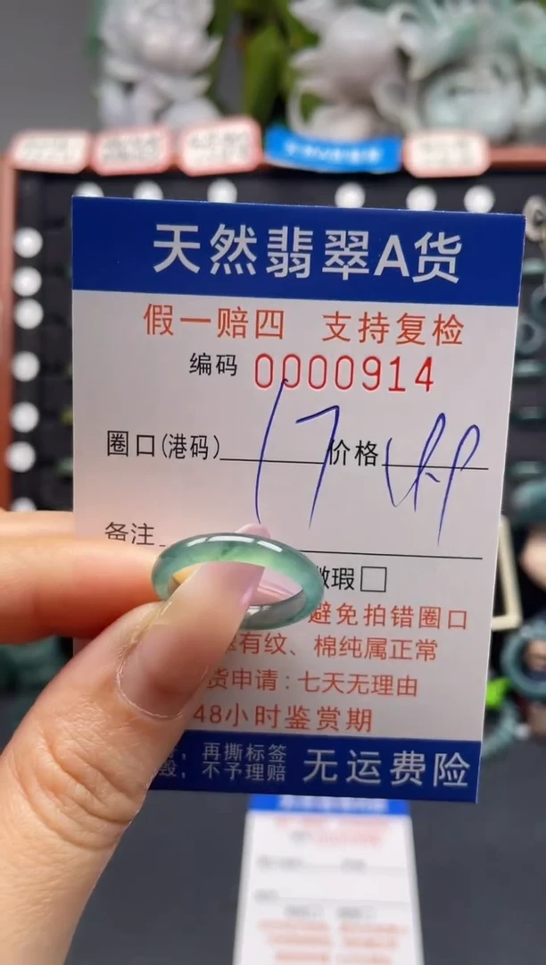 未镶嵌戒指翡翠17*0914