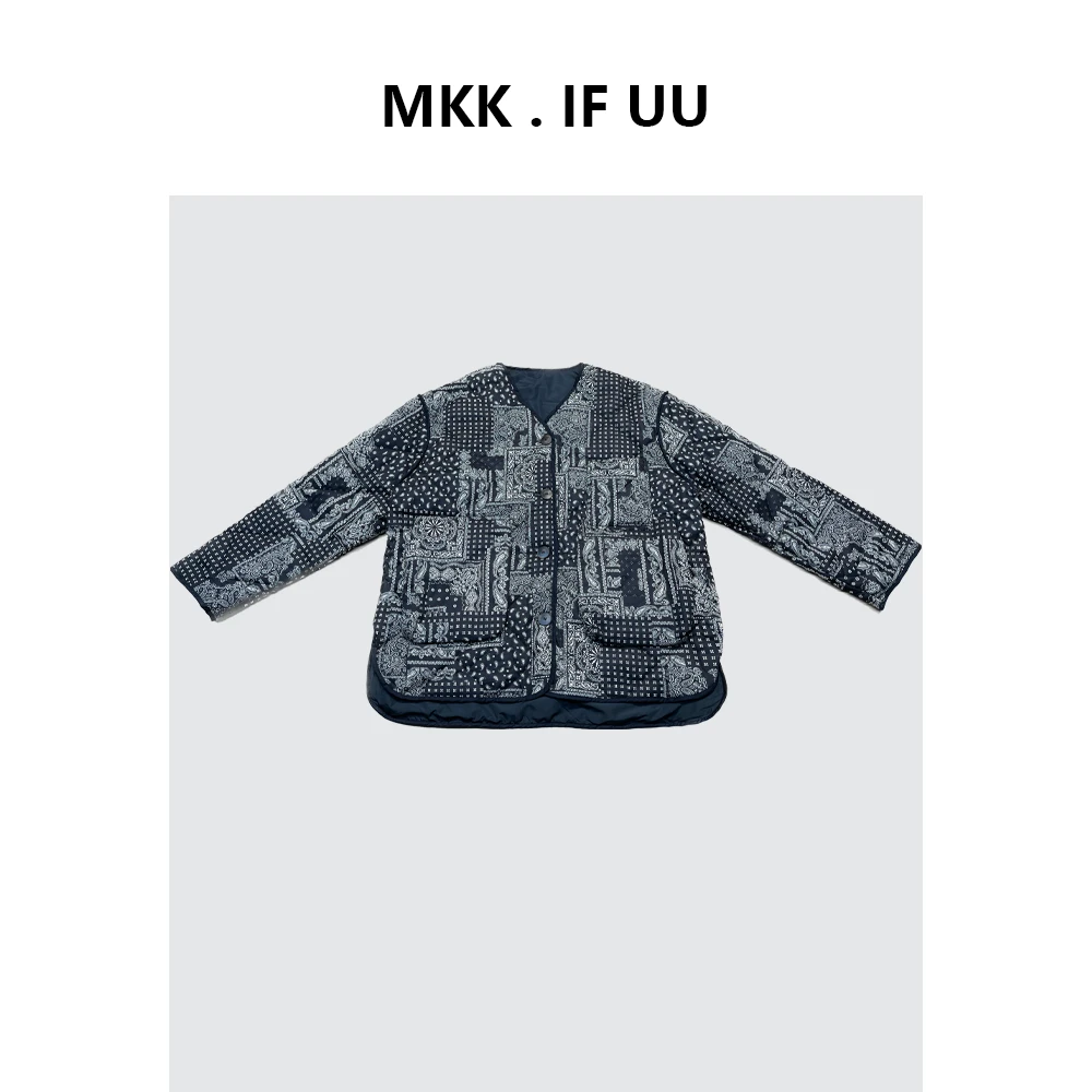 KEKE推荐 日系复古花纹极简廓形棉外套