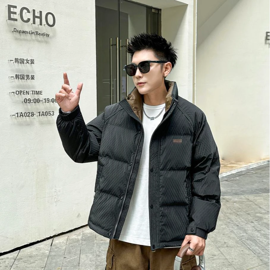 立领厚款外穿时尚都市纯色连帽男装运动男士秋冬韩版