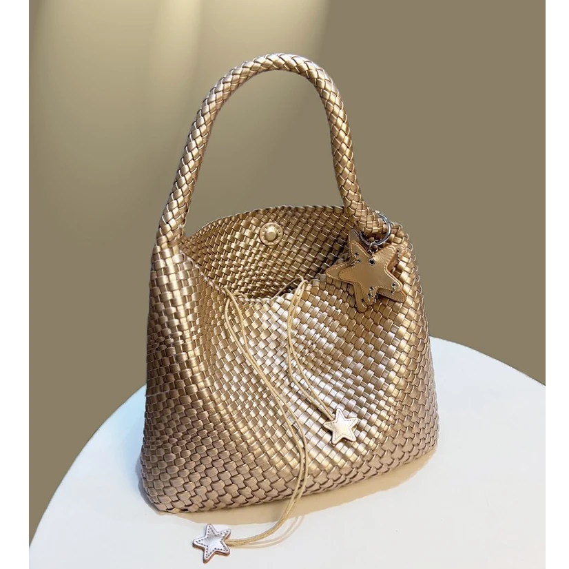 枪枪同款托特包夏季包包新款女包大容量通勤编织手提单肩包