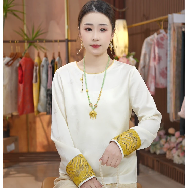 《 故笙烟-打底衫》新中式春季复古国风休闲百搭高定透气打底衫