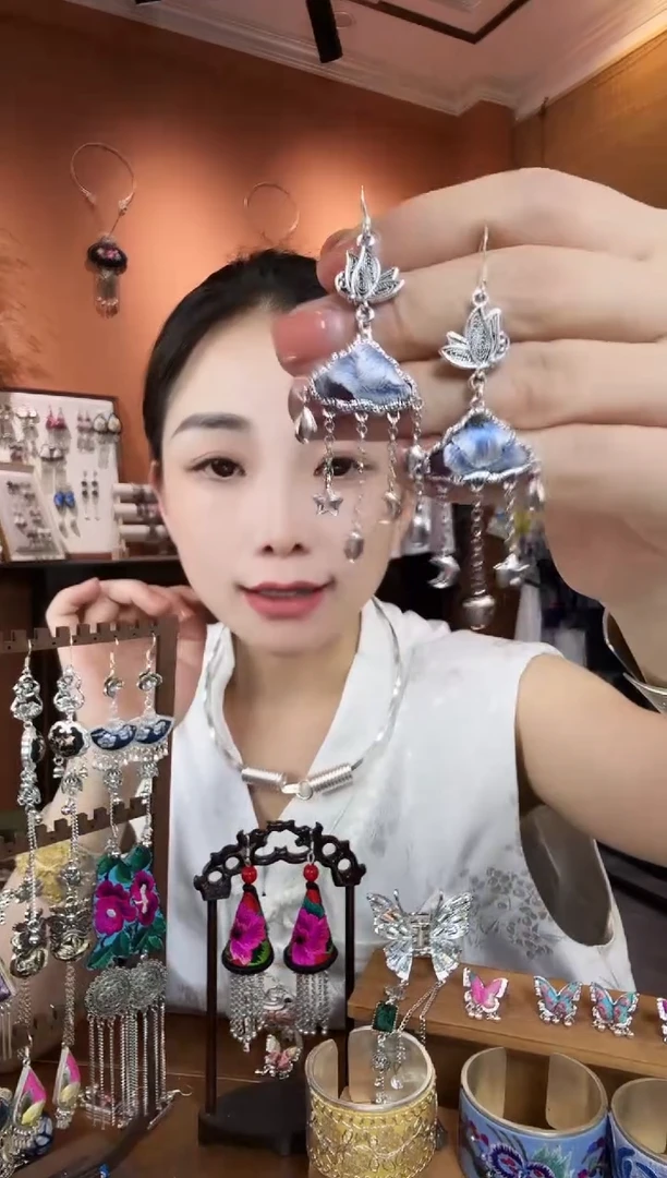 刺绣纯手工民族风耳环